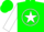 Silk - Green, white 'm' in white star circle, white sleeves, green cuffs