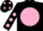 Silk - Black body, pink disc, black arms, pink spots, black cap, pink spots