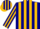 Silk - Navy blue, gold stripes, gold stripe on sleeves