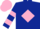Silk - Dark blue, pink diamond, hooped sleeves, pink cap
