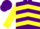 Silk - Purple, yellow circled w, yellow chevrons and cuffs on sleeves, purple cap