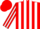 Silk - Red, white stripes, white stripe on sleeves, red cap