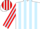 Silk - White, red and light blue horizontal panels
