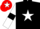 Silk - Black, white star, white sleeves, black armlets, red cap, white star