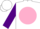 Silk - White, purple jh on pink ball, purple sleeves, white cap