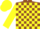 Silk - Brown and Yellow check, Yellow sleeves and cap