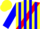 Silk - Yellow, red sash, blue stripes on sleeves, yellow cap