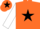 Silk - Orange, Black star, White sleeves, Orange cap, Black star