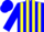 Silk - Blue, yellow stripes, yellow and blue half sleeves, blue cap
