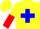 Silk - Yellow body, blue cross belts, yellow arms, red halved, yellow cap