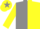 Silk - grey, yellow halved horizontally, yellow sleeves, yellow cap, grey star