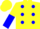 Silk - Yellow, blue dots, yellow and blue halved slvs