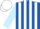 Silk - Royal blue and white stripes, light blue sleeves, white cap