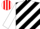 Silk - Black and white diagonal stripes, white sleeves, red and white striped cap