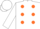 Silk - White with orange dots, white cap