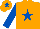 Silk - ORANGE, ROYAL BLUE star, sleeves and star on cap