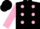 Silk - Black, pink dots, pink sleeves