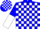 Silk - Blue, white blocks, blue and white halved sleeves