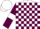 Silk - White and Maroon check, Maroon sleeves, White armlets, White cap