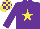 Silk - Purple, yellow star, yellow & purple check cap