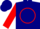 Silk - Navy blue, red circle 'k' on back, red sleeves
