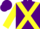 Silk - Purple, yellow cross sashes, yellow band and cuffs on sleeves, purple cap