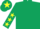 Silk - Dark Green, Yellow stars on sleeves, Yellow star on cap