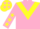 Silk - Pink, yellow chevron, pink sleeves, yellow stars