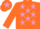 Silk - Orange, mauve stars, orange sleeves, orange cap, mauve star