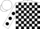 Silk - White, black blocks, black dots on sleeves, black dots on white cap