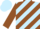 Silk - Light blue and brown diagonal stripes, brown sleeves