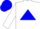Silk - White, blue triangle, blue cap