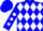 Silk - Blue w/ white diamonds and 2 rr logo on back