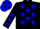 Silk - Black with blue slash across front,blue stars on sleves,a on left chest and back