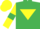 Silk - Emerald Green, Yellow inverted triangle, Yellow sleeves, Emerald Green armlets, Yellow cap