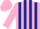 Silk - pink, dark blue stripes, pink cap