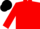 Silk - Red white 'jc' in black spade, red sleeves, black cap
