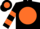 Silk - Black, black 'lb' on orange ball, orange bars on sleeves