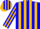 Silk - Blue, gold stripes