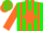 Silk - Green, orange diamond, orange stripes on sleeves