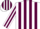 Silk - White with vertical maroon stripes