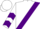 Silk - White, purple sash and 'a', purple chevrons on slvs