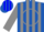 Silk - Royal blue, blue 'jhb' gray circle, gray stripes on sleeves