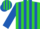 Silk - Lime green & royal blue stripes, royal blue sleeves