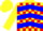 Silk - Yellow & red blocks, blue chevrons on yellow sleeves
