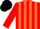 Silk - Red and Orange stripes, black cap