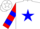Silk - White, red bordered blue star, red and blue bars on sleeves