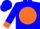 Silk - Blue, 'dd' on orange ball, orange cuffs