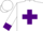 Silk - White, purple cross, purple cuffs