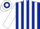 Silk - Dark Blue and White stripes, White sleeves, hooped cap